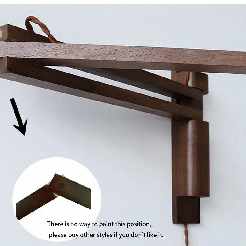 Afralia™ Retro Walnut Wall Lamp for Study, Bedroom & Living Room