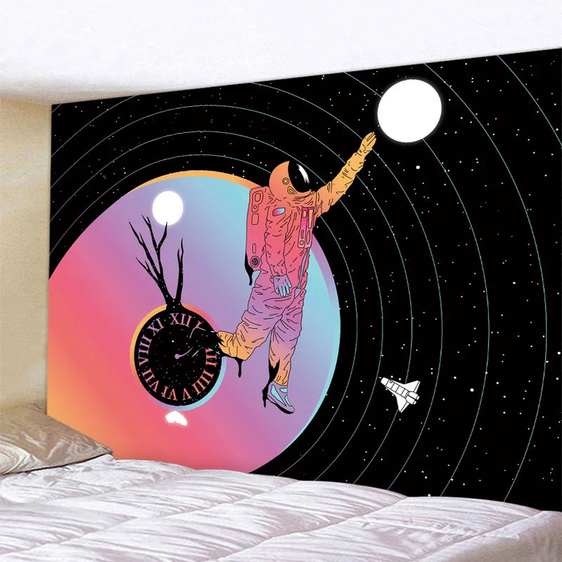 In Afralia™ Astronaut Tarot Scene Tapestry: Psychedelic Hippie Boho Room Decor