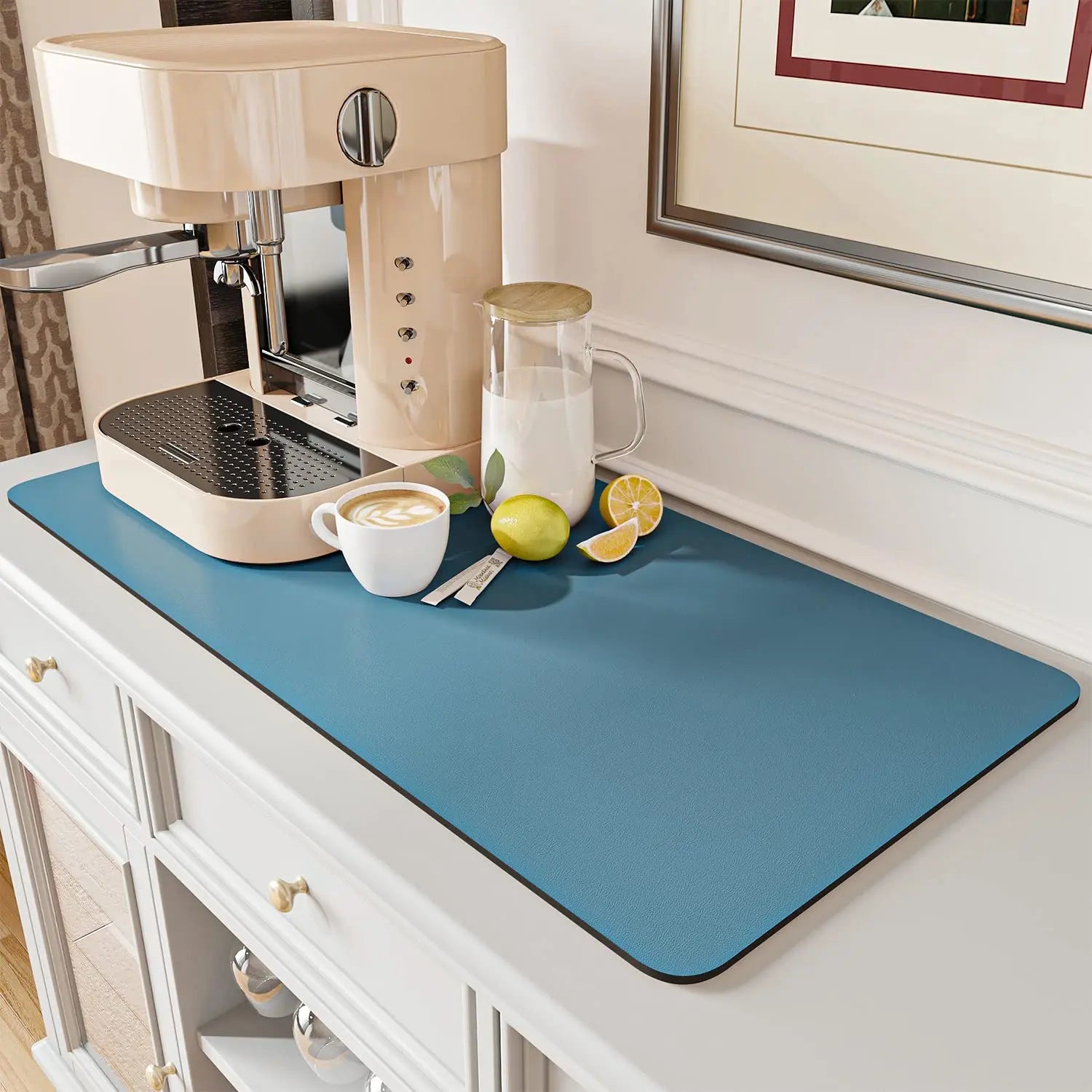 Afralia™ Coffee Mat: Absorbent Dish Drying Mat for Kitchen Counter, Bar, Coffee Machine