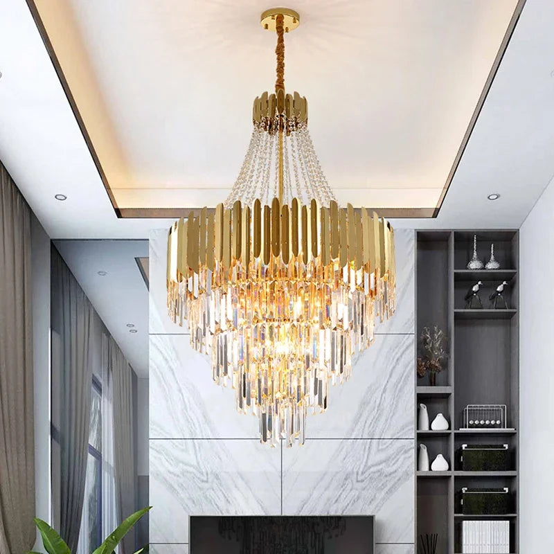 Afralia™ Modern Round Crystal LED Chandelier for Living & Dining Room