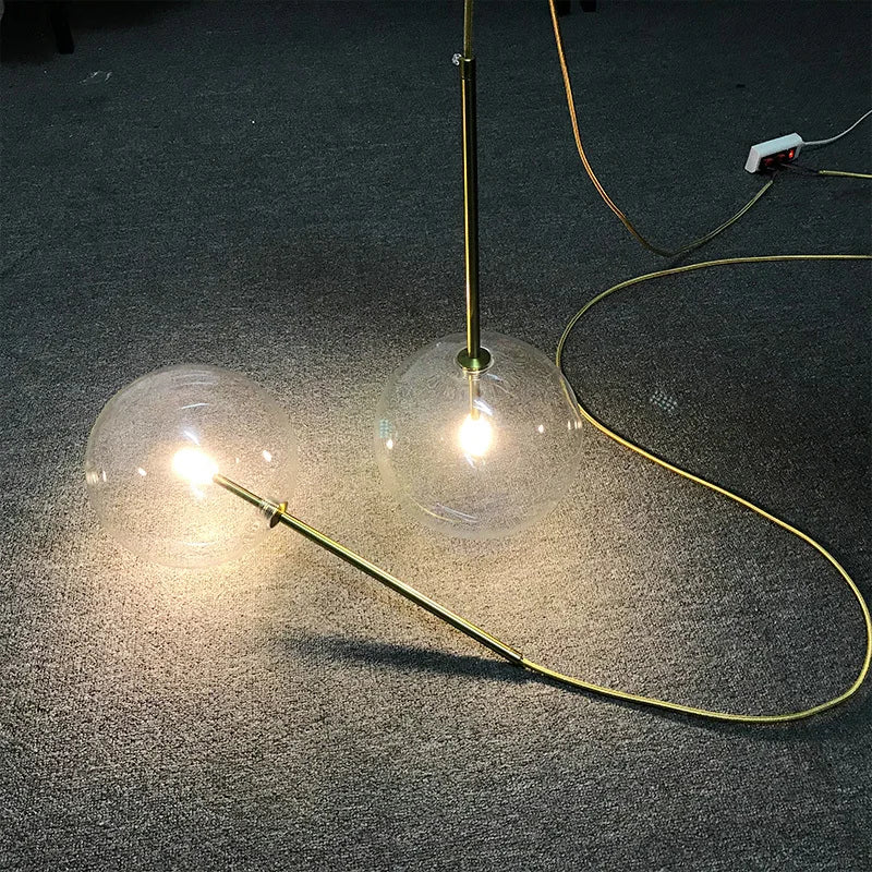 Afralia™ Glass Ball Chandelier: Modern Luxury Lighting Fixture for Living Room, Bedroom, Restaurant - Pendant Lights, Stairs Hanging Lamp