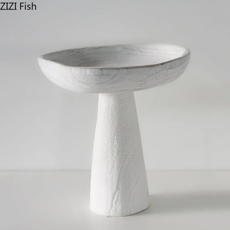 Afralia™ White Wood Tray Set | Minimalist Decorative Stand for Desserts, Fruits, Snacks