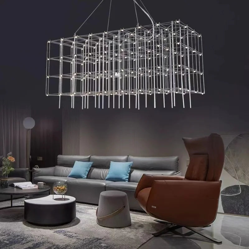 Afralia™ Cosmos Chandelier: Nordic Silver Firefly Light for Luxe Living & Dining Rooms