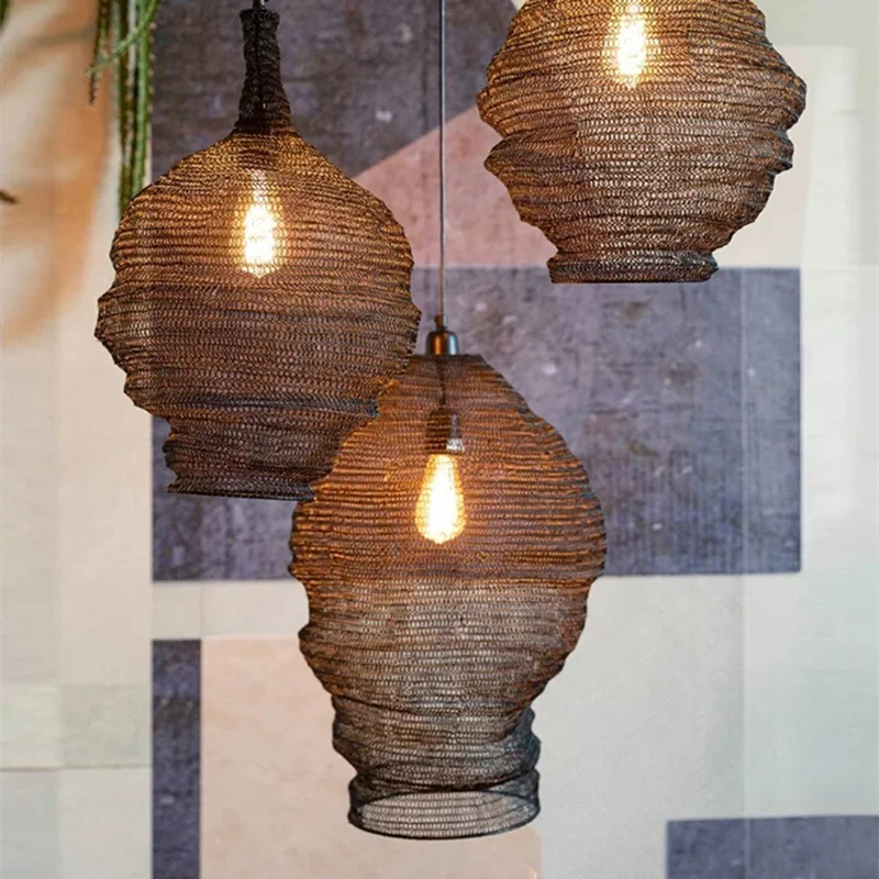 Afralia™ Mesh Pendant Light: Modern Irregular Shapes Kitchen Island Suspension Lighting