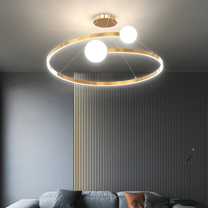 Afralia™ Nordic Ring Chandelier: Bubble LED Pendant Light for Living Room & Bedroom