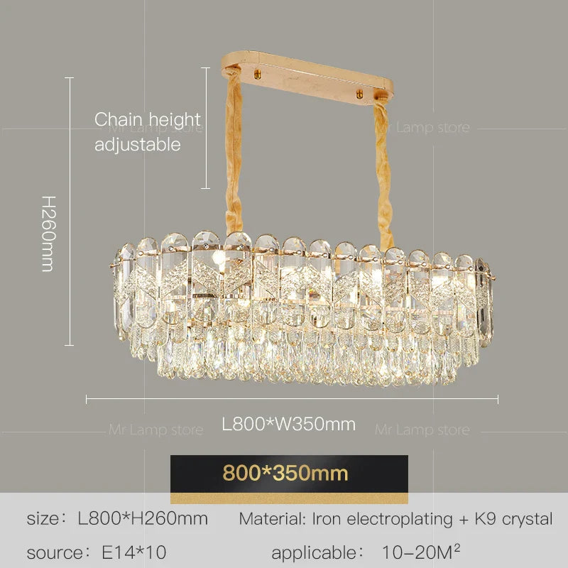 Afralia™ Crystal Chandelier LED Light: Modern Luxury Restaurant Hall Lighting
