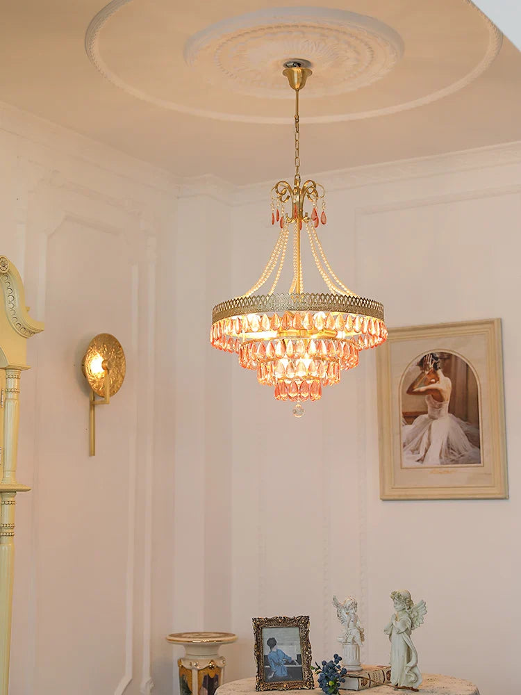 Afralia™ Crystal Water Drop LED Ceiling Chandelier for Foyer and Entry Way