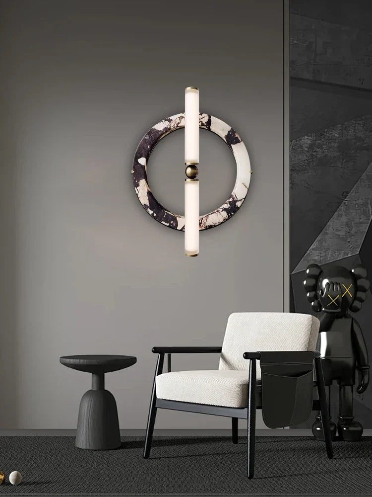 Afralia™ Green Black Marble Wall Lamp for Home and Cafe Decoration