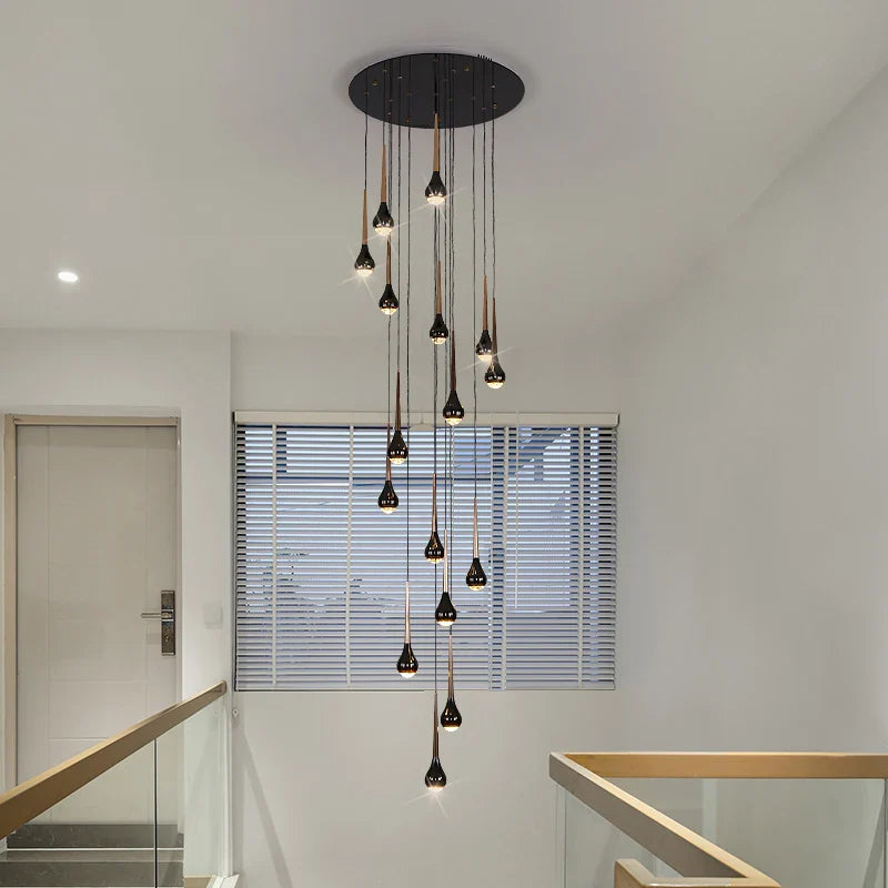 Afralia™ Hollow High Chandelier: Modern Nordic Loft Villa Stair Lamp