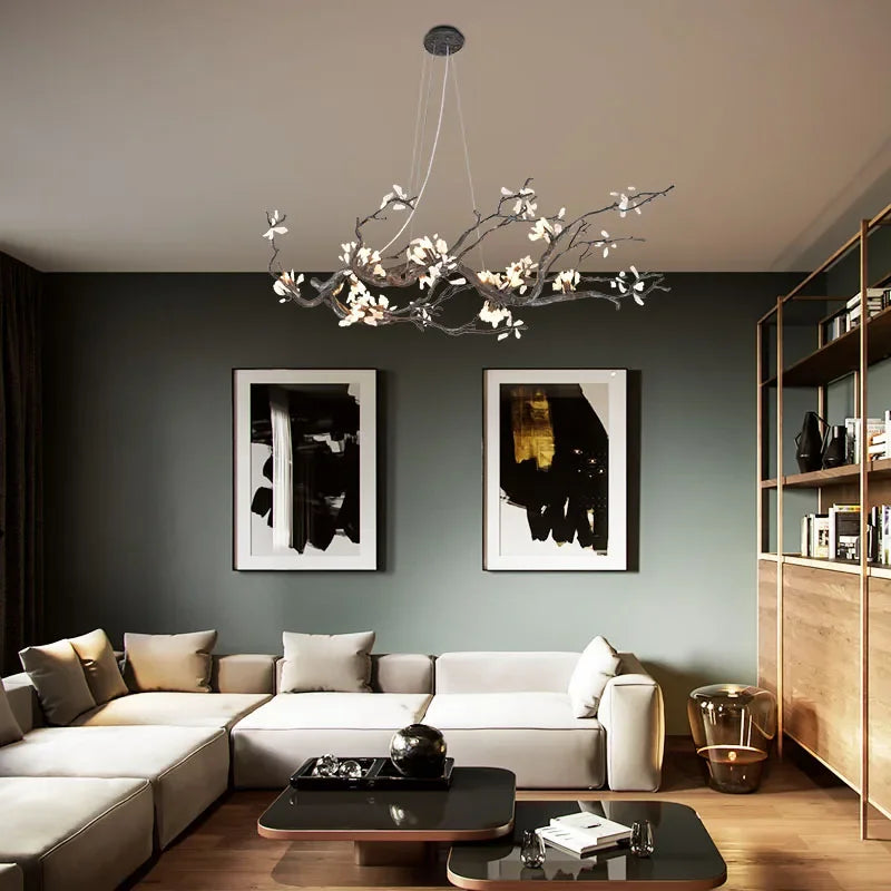 Afralia™ Copper LED Branch Chandelier: Elegant Lighting for Living & Dining Rooms