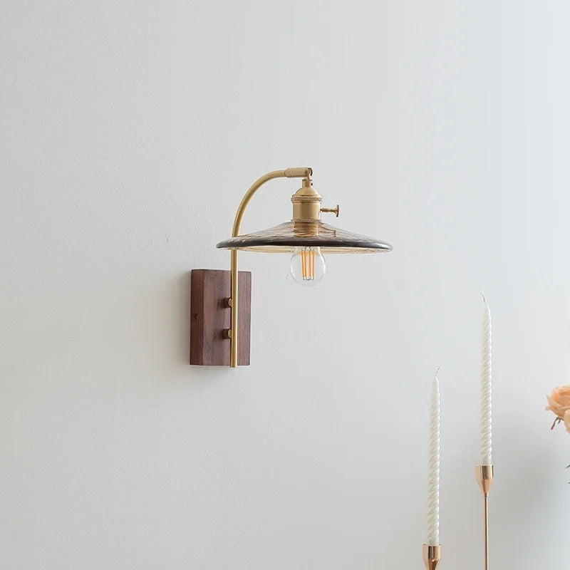 Afralia™ Amber Glass LED Wall Lamp for Modern Nordic Home Decor