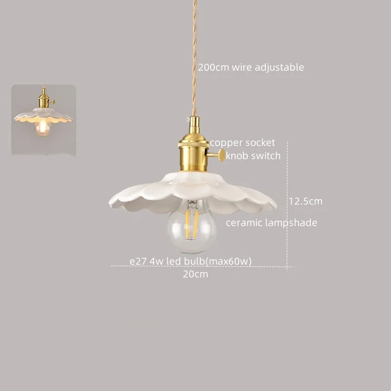 Afralia™ White Ceramic LED Pendant Lamp Modern Hanging Light Fixtures
