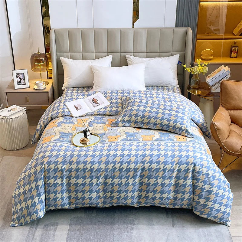 Afralia™ Nordic Cotton Single Duvet Cover: Autumn Winter Ultra Soft Brushed Quilt Cover