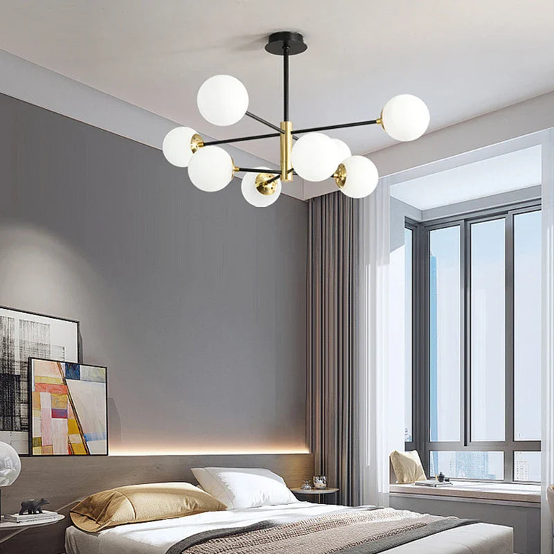 Afralia™ Modern Luxury Glass Ball Chandelier for Home, Restaurant, and Hotel Decor