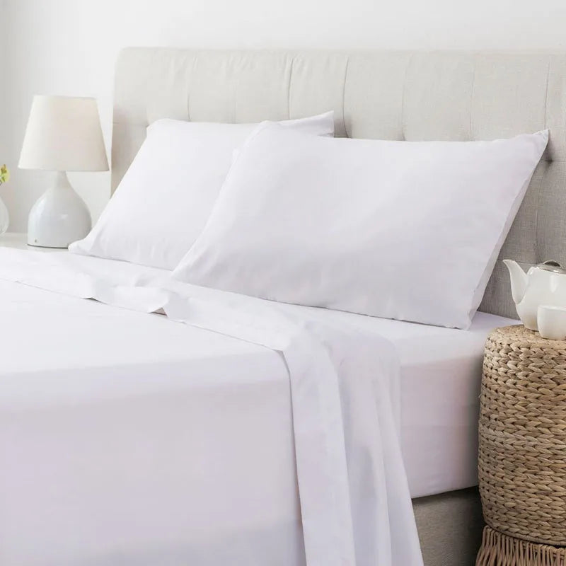 Afralia™ Solid Bed Sheet Set 4 Pcs - All Seasons Full Queen Twin Size Kit