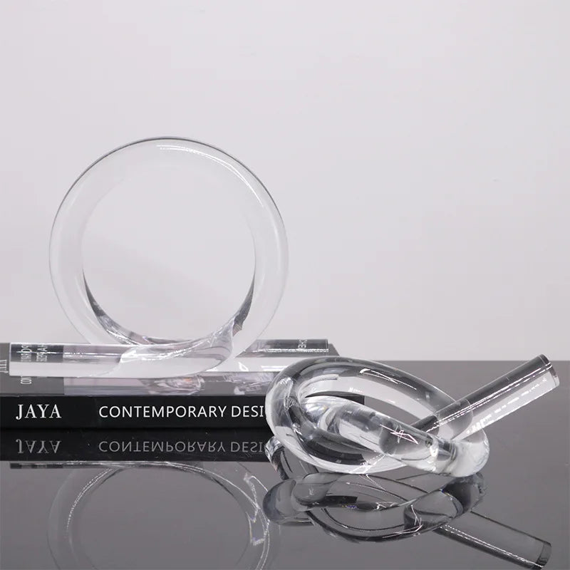 Afralia™ Geometric Acrylic Rope Knot Ornaments - Home Decor Figurines