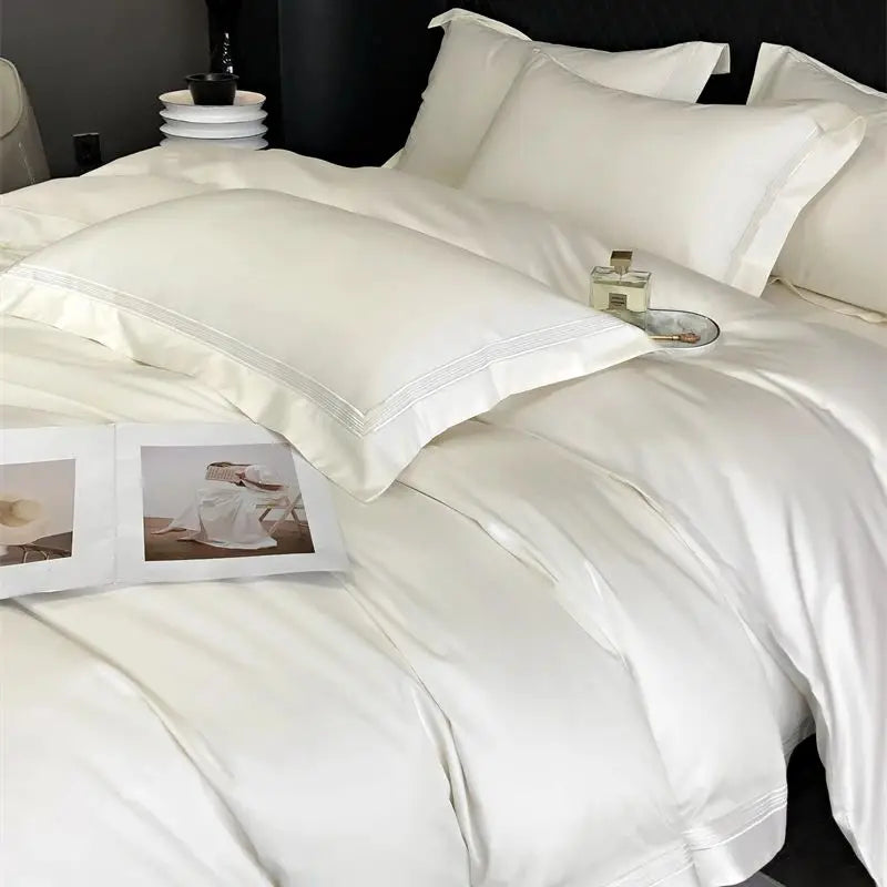 Afralia™ Luxury Embroidered Egyptian Cotton Bedding Set