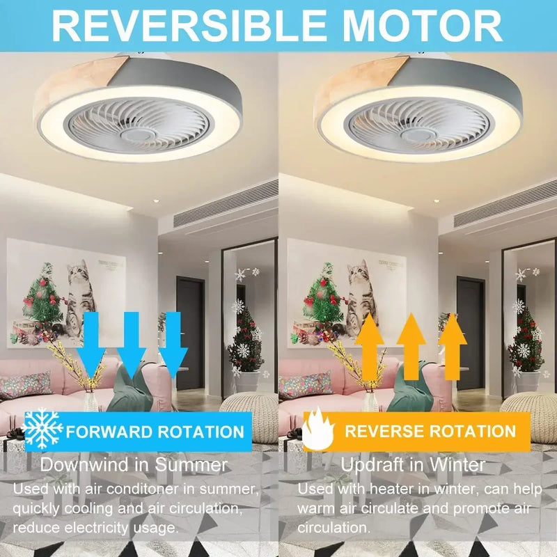 Afralia™ Wood Ceiling Fan Light with Remote Control & Dimmable LED - Modern Low Profile