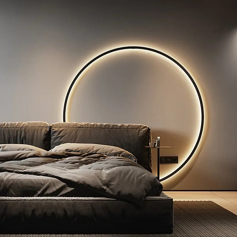 Afralia™ Modern LED Ring Wall Lamp | Nordic Design Indoor USB Sconce Lighting