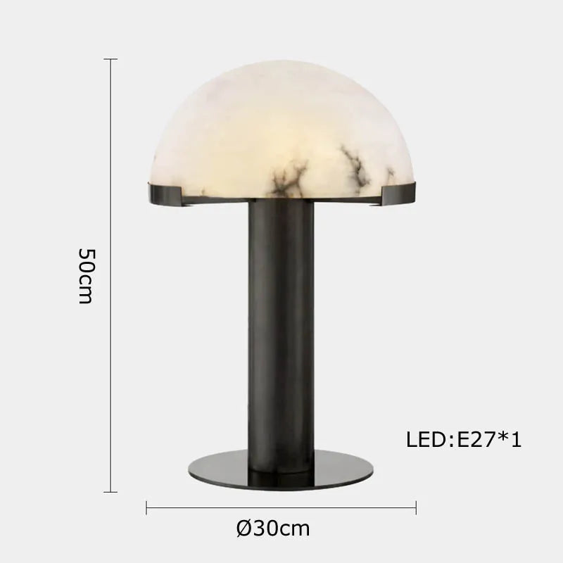 Afralia™ Oriental Marble LED Desk Lamp Classy Home Decor Luxury Textile Table Light.