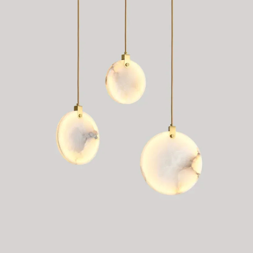 Afralia™ Round Marble Pendant Light for Bedroom, Kitchen, and Stairs
