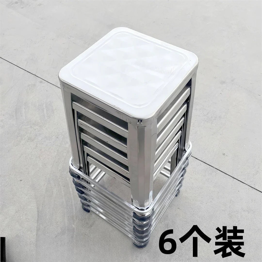 Afralia™ Stainless Steel Square Stool: Simple Modern Household Essential