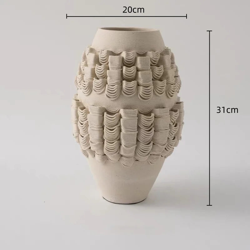 Afralia™ Geometric Folding Ceramic Flower Vase Home Decor Handicrafts