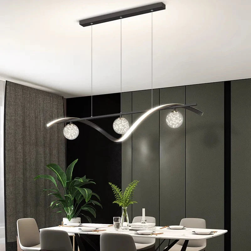 Afralia™ Modern LED Chandelier Pendant Lamp for Dining Room Interior Lighting