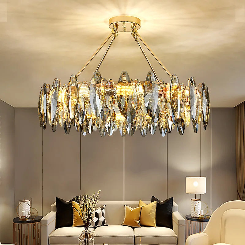 Afralia™ Crystal Chandelier Light: Modern LED Pendant Lamp for Bedroom & Living Room.