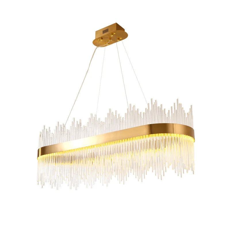 Afralia™ Modern Luxury Glass LED Chandelier Dining Room Dimmable Pendant Lamp