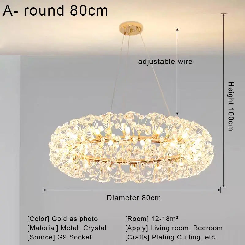 Afralia™ Crystal LED Ceiling Pendant Chandelier for Home Decoration and Lighting