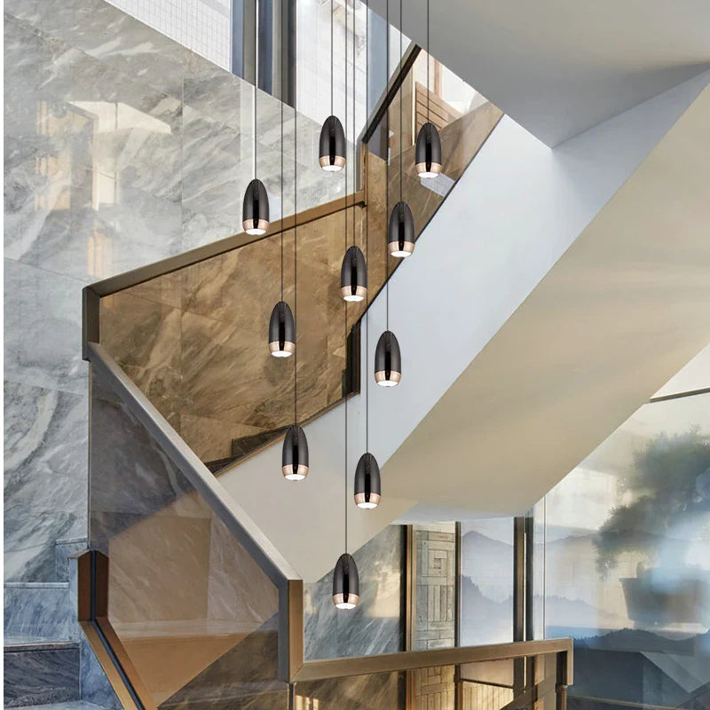 Afralia™ Luxe Villa Stair Chandelier: Modern Nordic Design for High-Rise Loft Living