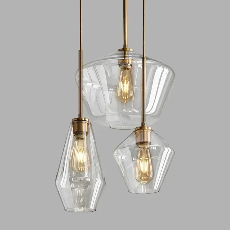 Afralia™ Glass Chandelier: Amber Pendant Lights for Dining, Living Room, Bedroom, Hotel, Cafe
