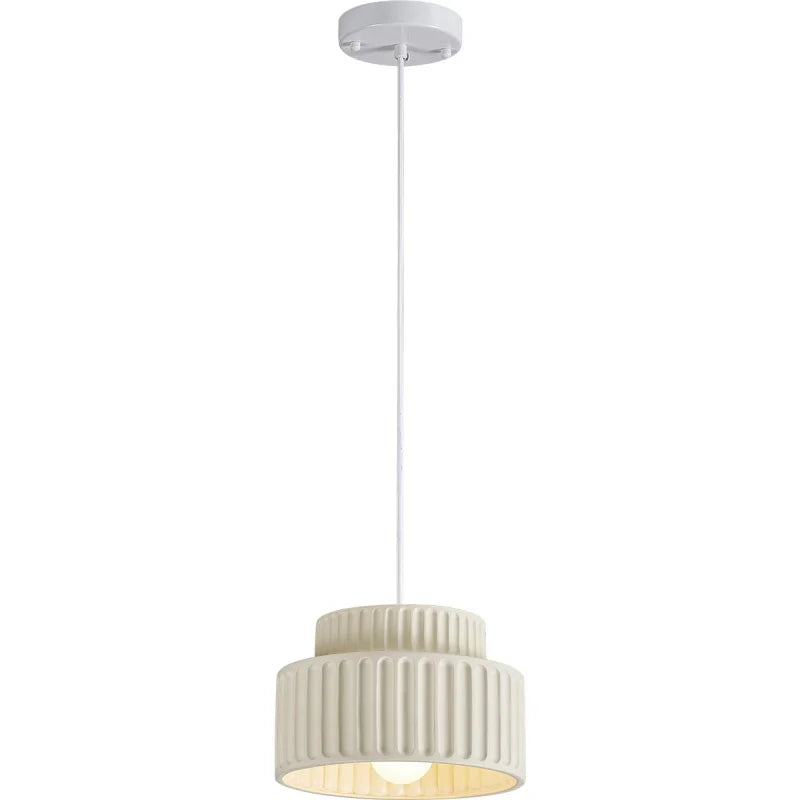 Afralia™ LED Pendant Lamp Nordic Modern Resin Hanging Light Fixtures Cream Color