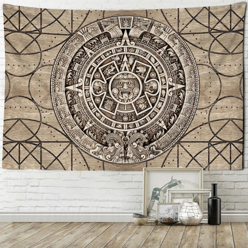 Afralia™ Mystical Rune Symbol Tapestry Wall Hanging for Psychedelic Hippie Decor