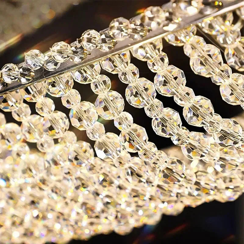 Afralia™ Modern Luxury Gold Crystal Chandelier LED Ceiling Light for Home, Bar, Restaurant