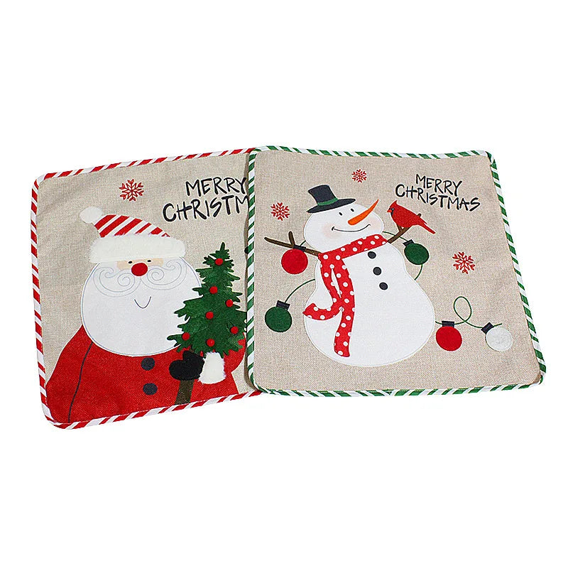 Afralia™ Christmas Embroidered Pillowcase 45x45cm - Festive Home Decorative Cushions