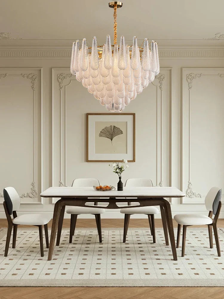 Afralia™ Gold Glass Pendant Light for Dining Table & Hotel, Modern Foyer Ceiling Lamps