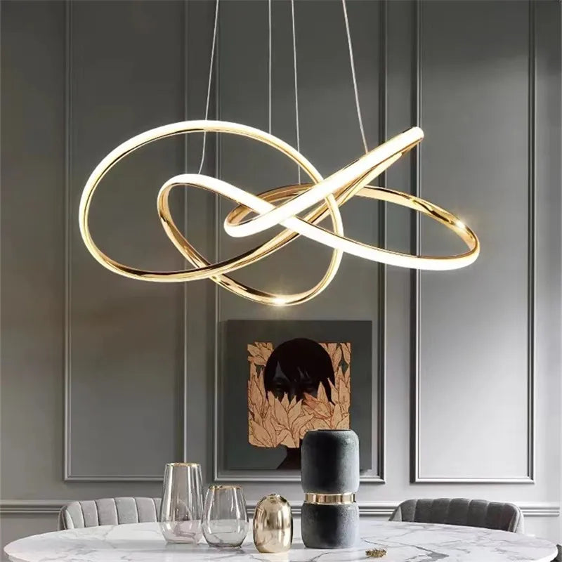 Afralia™ Gold Ring Chandeliers for Modern Dining Room Luxury Bedroom Lighting