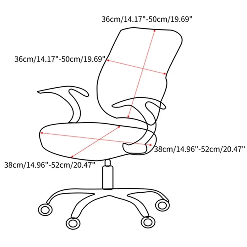 Afralia™ Printed Spandex Chair Cover: Universal Office Chair Protector for Comfort and Style