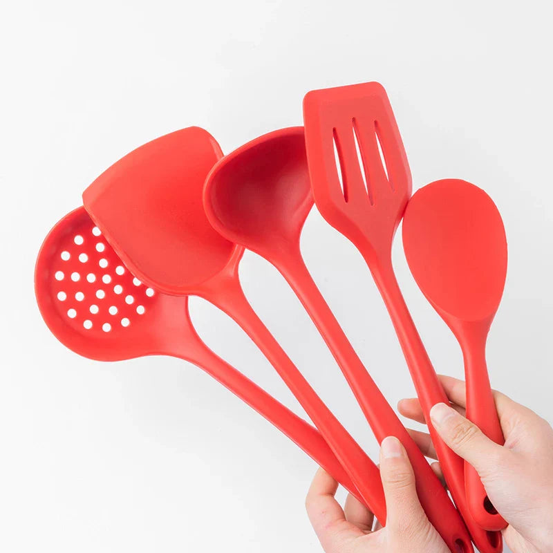 Afralia™ Silicone Cooking Utensils Set - Heat Resistant & Non-Stick Kitchenware