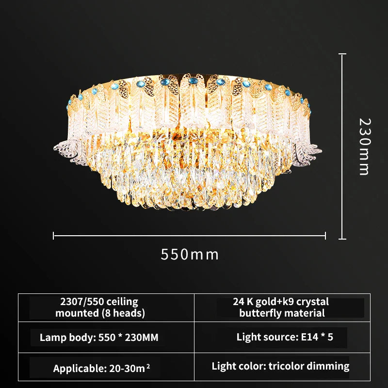 Afralia™ Crystal Living Room Chandelier - Elegant Lighting for Home, Hotel, and Restaurant