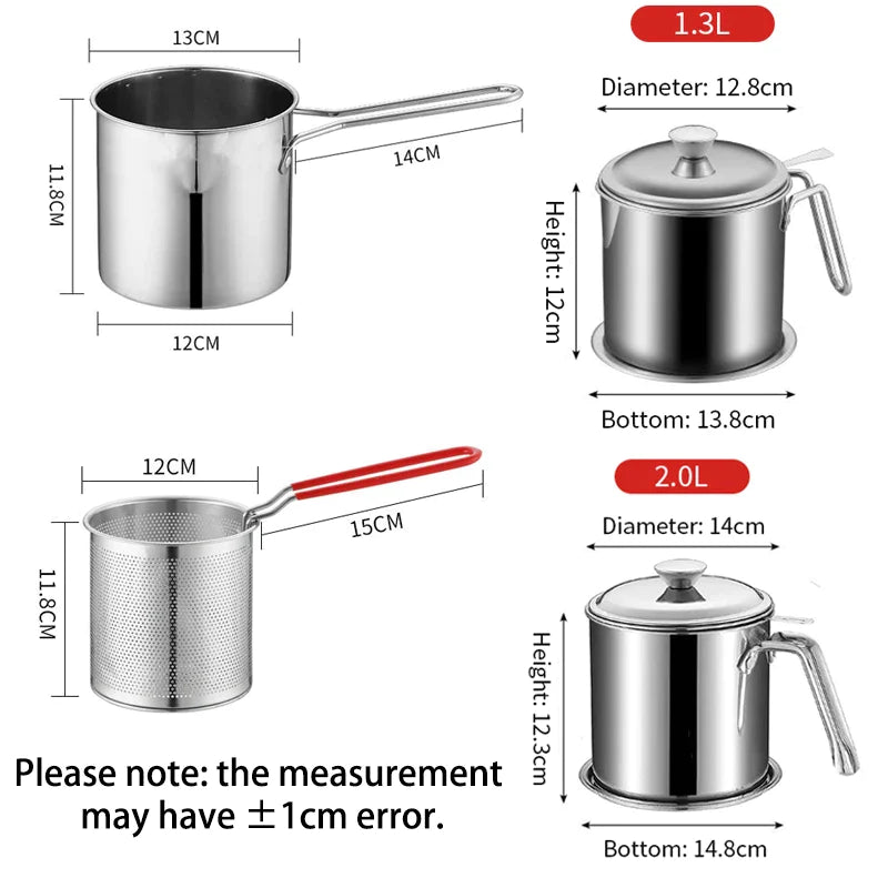 Afralia™ Stainless Steel Fryer Pot with Strainer for Deep Frying and Oil Filtering