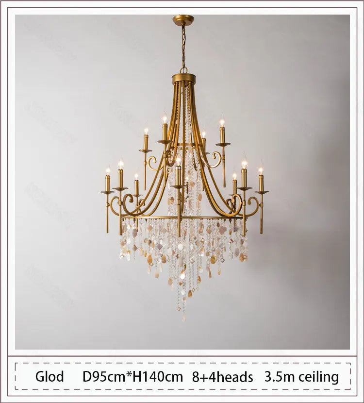 Afralia™ Retro Duplex Crystal Chandelier for Villa Living Room, Staircase, and Home Decor