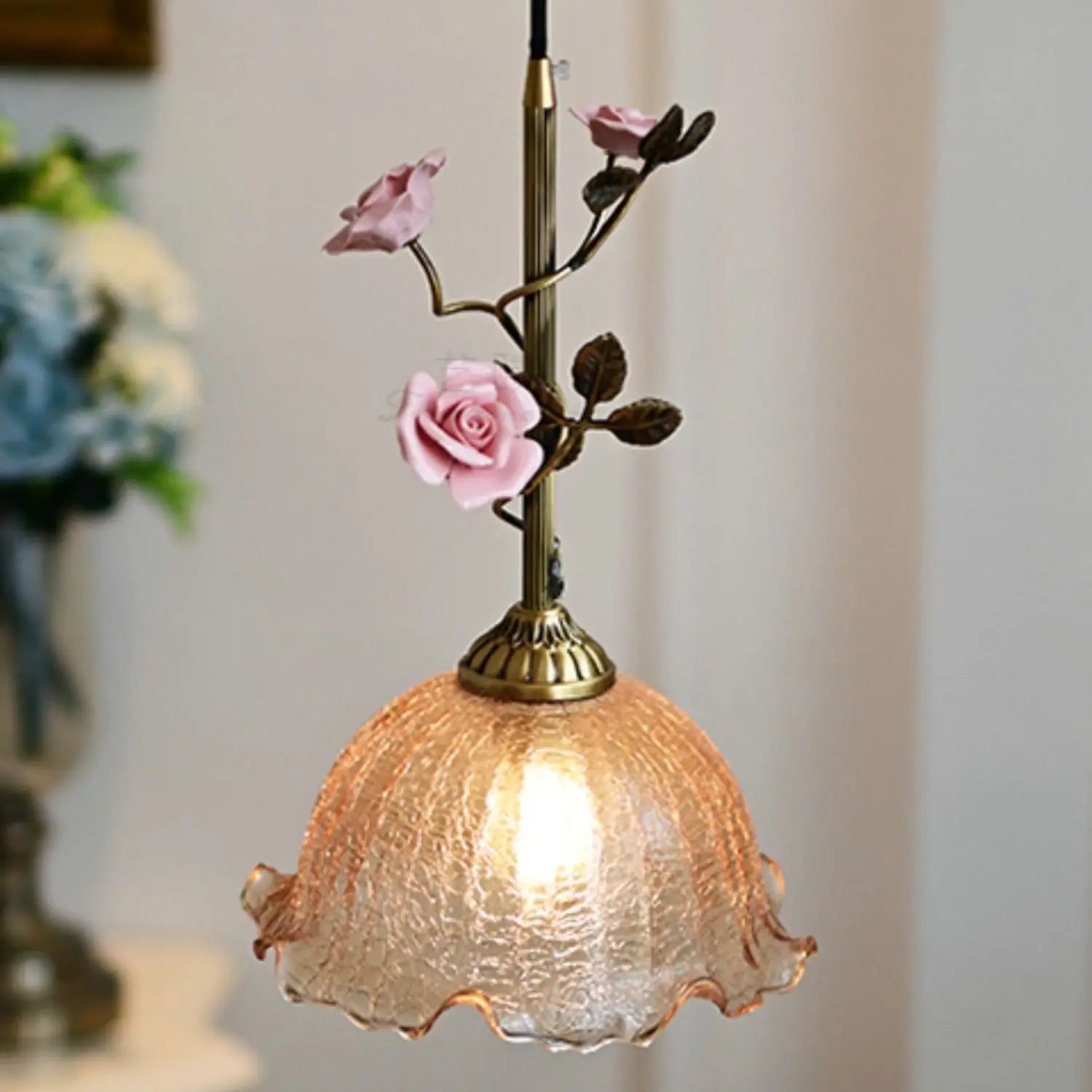 Afralia™ French Rose Copper Chandeliers: Elegant Vintage Pendant Lights for Home Decor