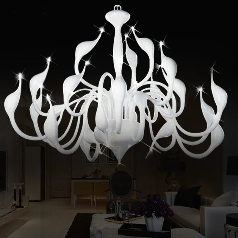 Afralia™ Swan Pendant Chandelier for Romantic Ambiance in Living Room, Bedroom & Restaurant