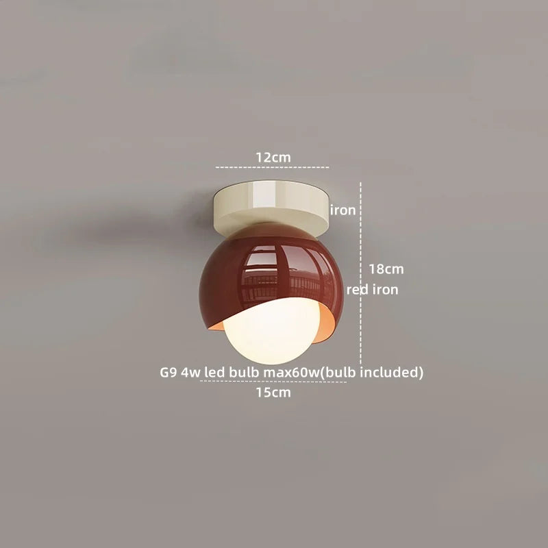 Afralia™ Glass Iron LED Ceiling Lamp Light Fixtures Modern Home Decoration