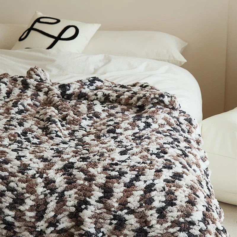Afralia™ Knitted Jacquard Blanket Throw 130x160cm 1400g