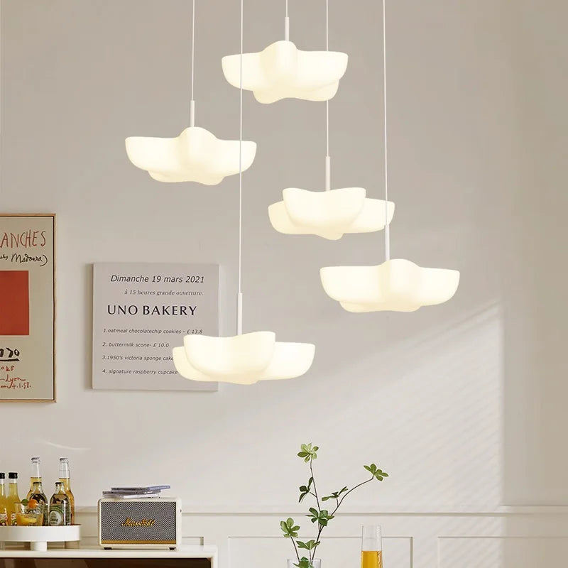 Afralia™ Cloud White Modern Chandelier Floating Pendant Lamp Kitchen Island Light