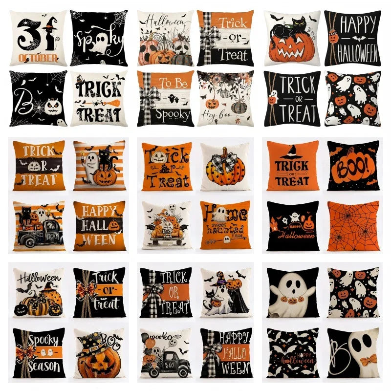 Halloween Pumpkin Witch Pillow Case Set for Home Sofa Decoration by Afralia™